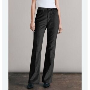 NEW Rag & Bone Jacey Black Velvet High Rise Straight Leg Pants Size 00